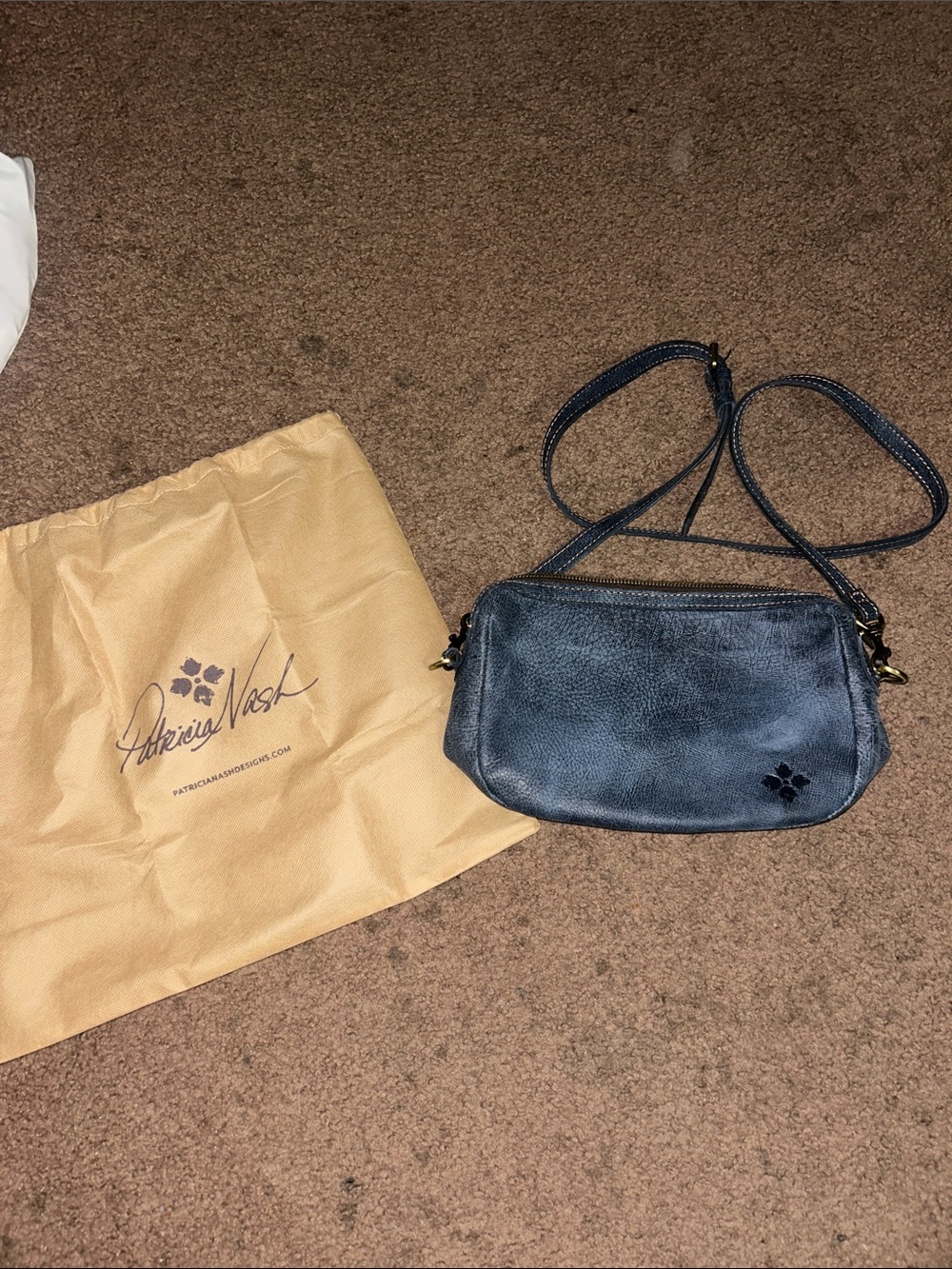 Patricia Nash Maretto Leather Crossbody Bag in Blue